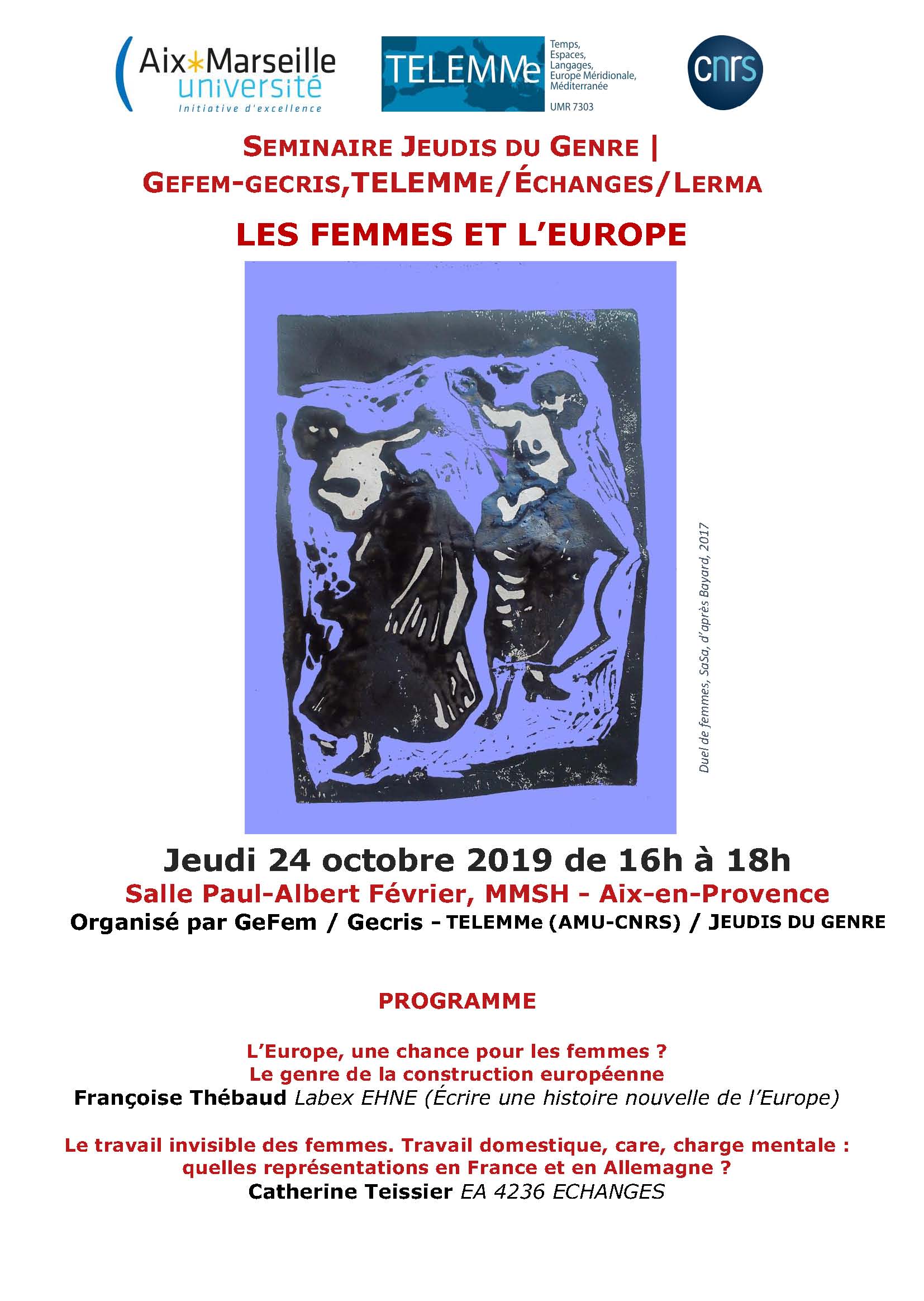 Séminaire Jeudis du Genre: Les femmes et l’Europe