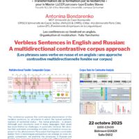 Affiche_Antonina Bondarenko_Verbless Sentences in English and Russian_A multidirectional contrastive corpus approach_22-23.10.2025_page-0001
