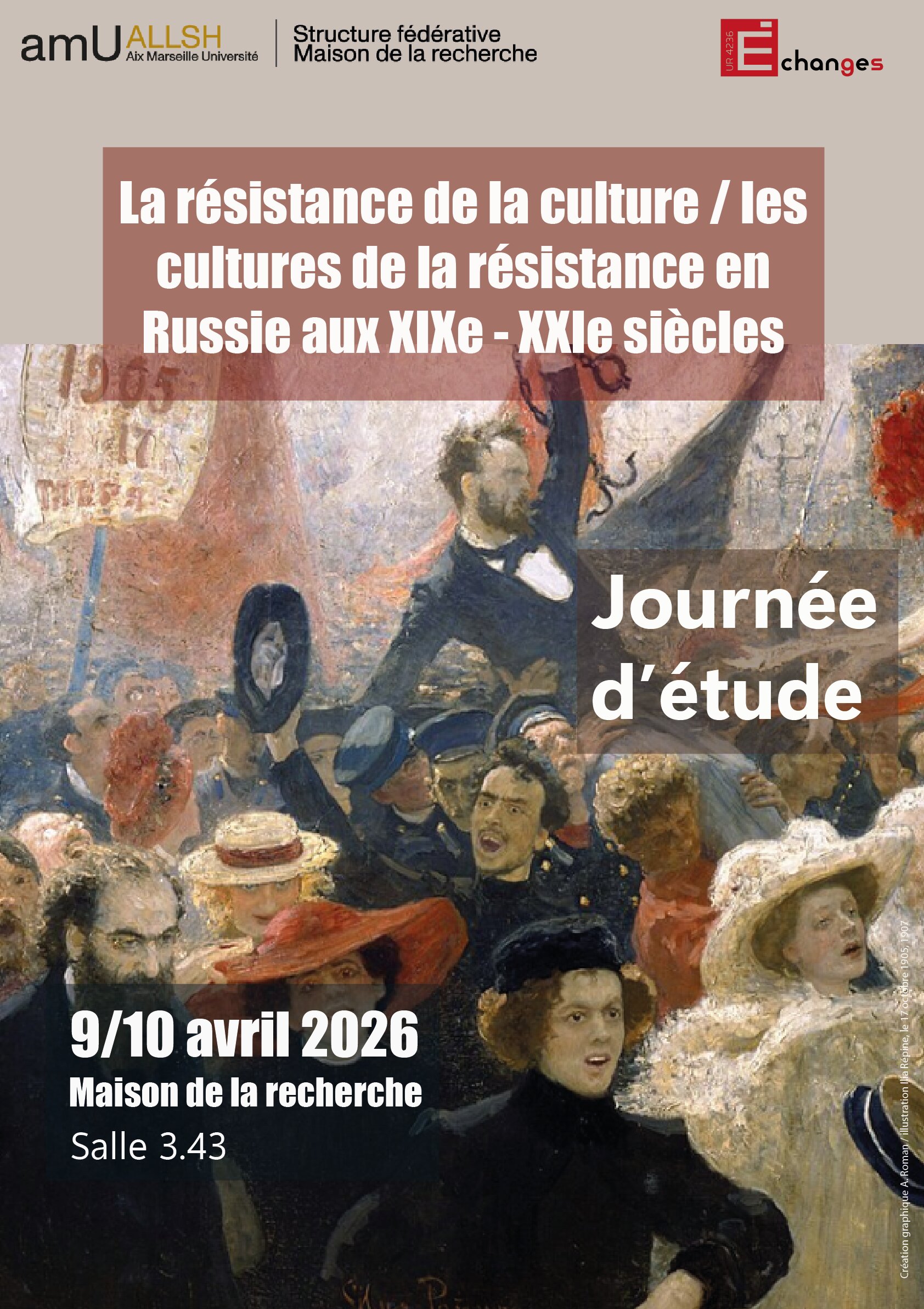 La résistance de la culture / les cultures de la résistance en Russie aux XIXe- XXIe siècles 1 JE Tokarev affiche