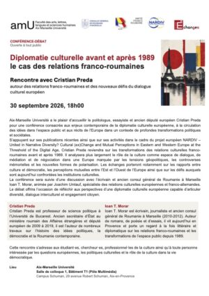 AMU - Manifestations 1 Annonce_Conference_Diplomatie_culturelle_30_septembre_2026